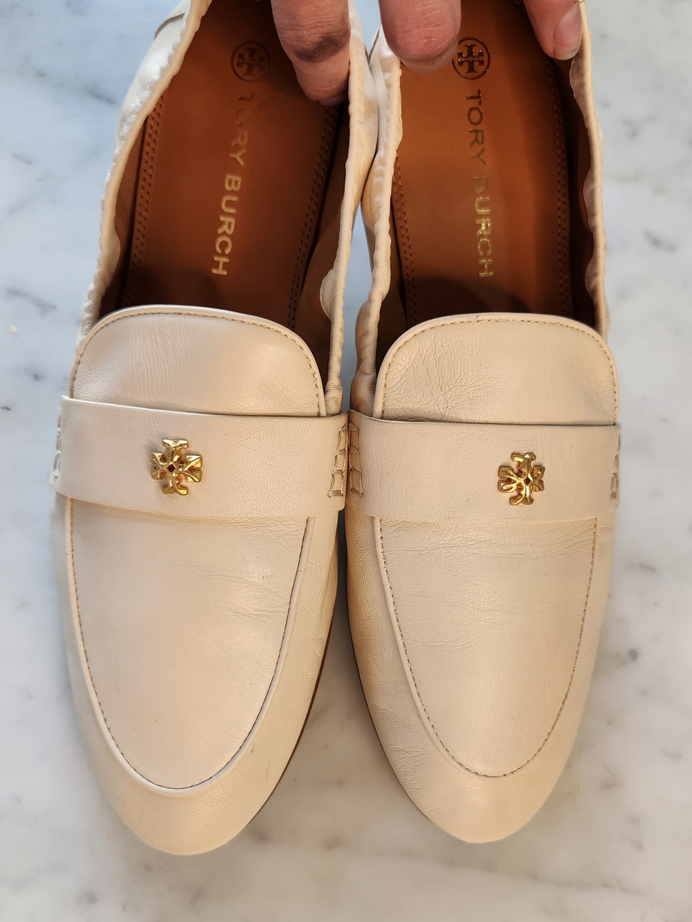NEW Tory Burch Tan Ballet Flats, $300 Retail, Cream Sz 10